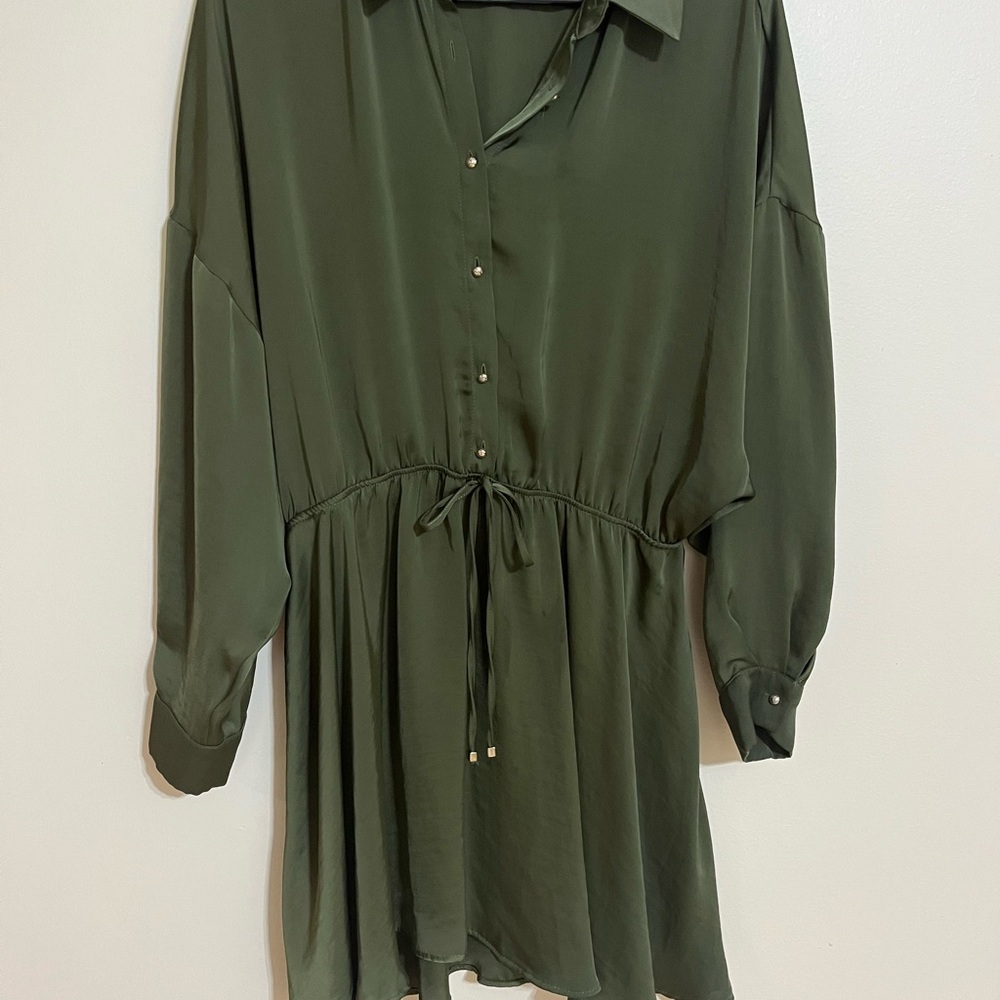 Zara Olive Green Shirt Dress